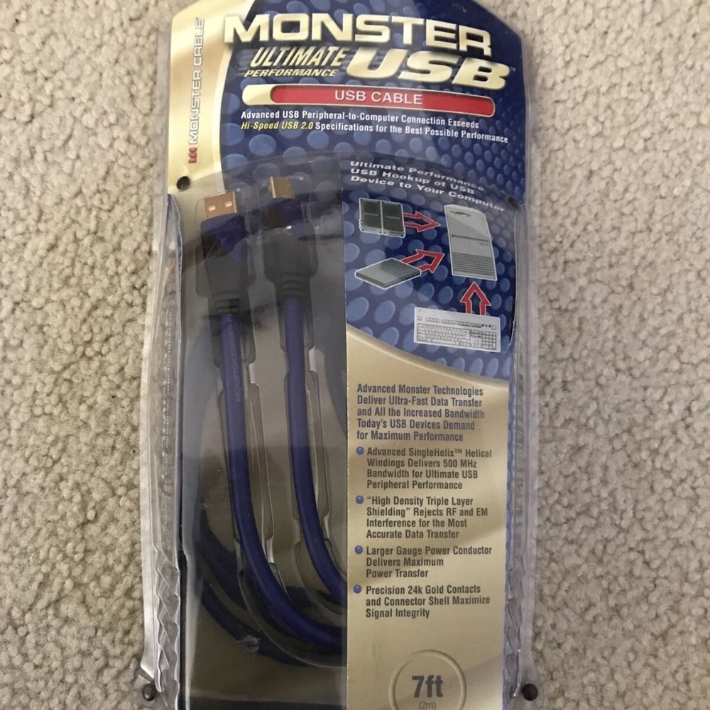 Monster Ultimate Performance USB - 7 ft cable, NEW.